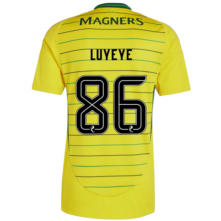 Niño Fútbol Camiseta Benny-Jackson Luyeye #86 Amarillo 2ª Equipación 2024/25