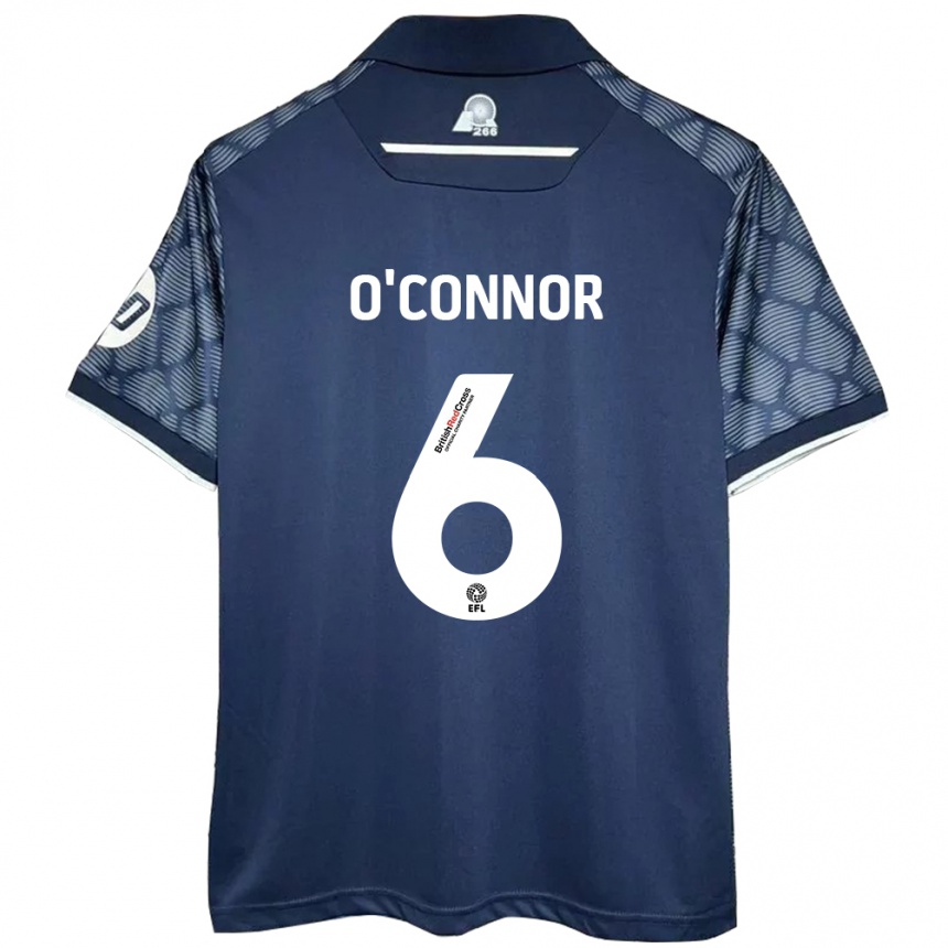 Niño Fútbol Camiseta Thomas O'connor #6 Negro 2ª Equipación 2024/25