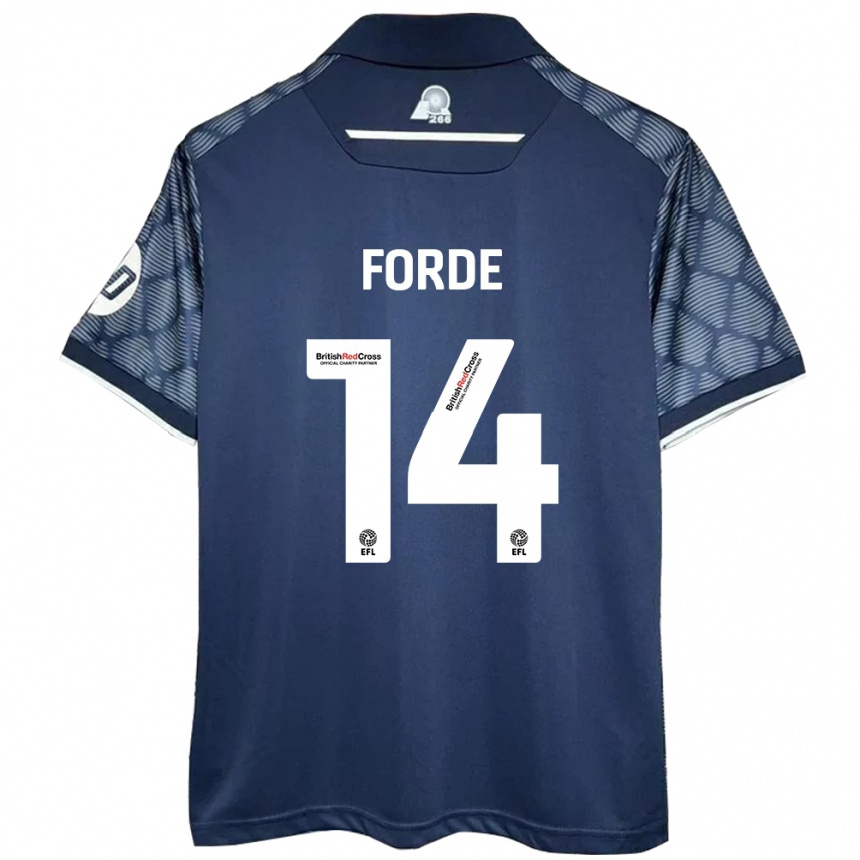 Niño Fútbol Camiseta Anthony Forde #14 Negro 2ª Equipación 2024/25