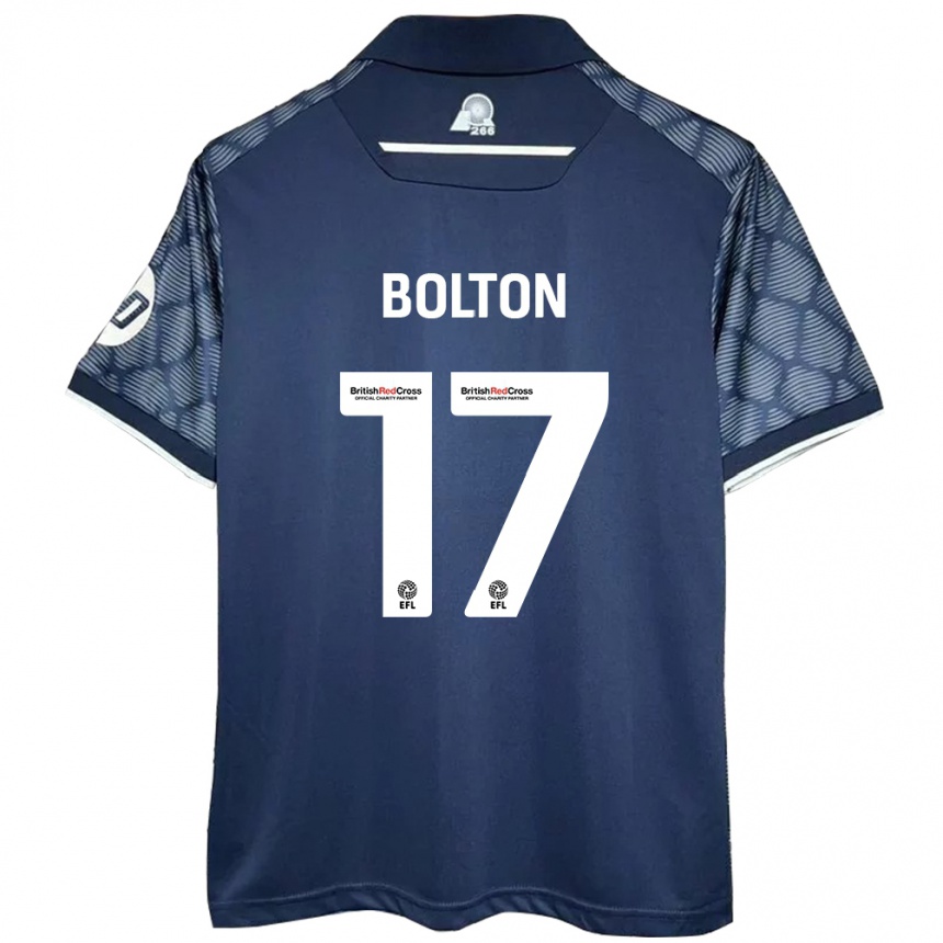 Niño Fútbol Camiseta Luke Bolton #17 Negro 2ª Equipación 2024/25