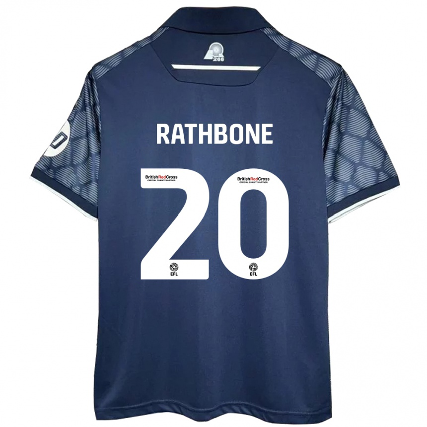 Niño Fútbol Camiseta Ollie Rathbone #20 Negro 2ª Equipación 2024/25