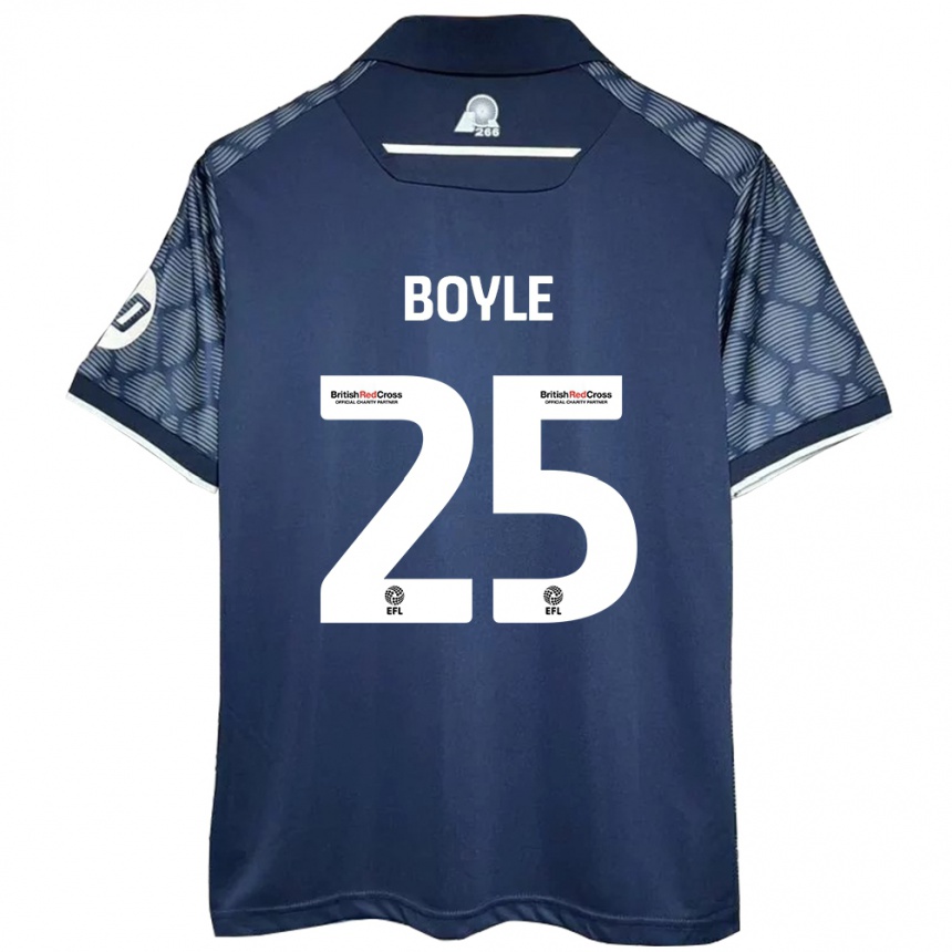 Niño Fútbol Camiseta Will Boyle #25 Negro 2ª Equipación 2024/25