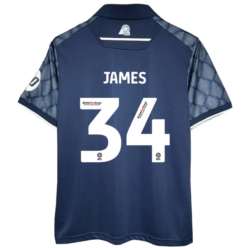 Niño Fútbol Camiseta Aaron James #34 Negro 2ª Equipación 2024/25