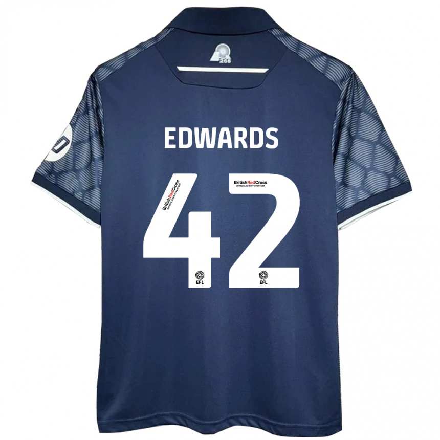 Niño Fútbol Camiseta Callum Edwards #42 Negro 2ª Equipación 2024/25