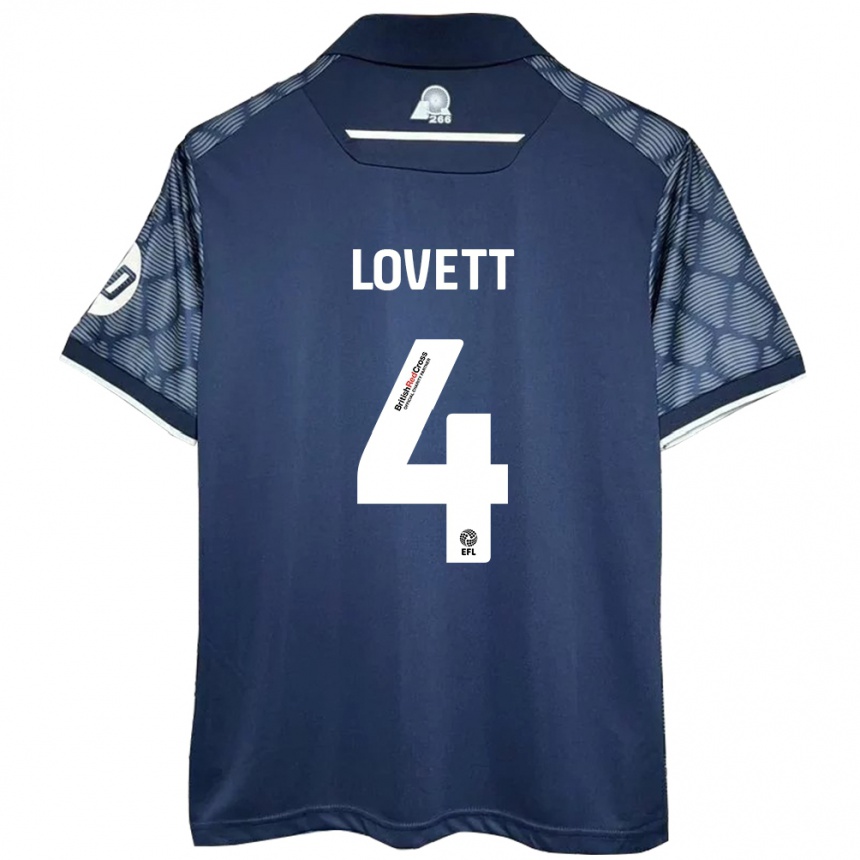 Niño Fútbol Camiseta Erin Lovett #4 Negro 2ª Equipación 2024/25