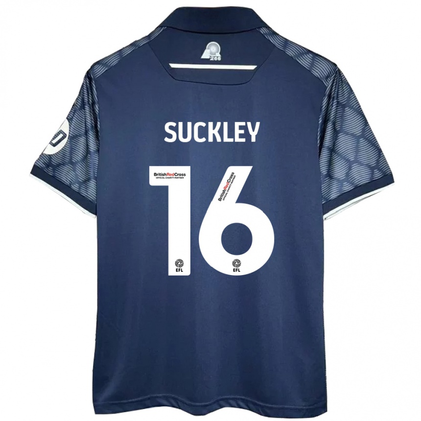 Niño Fútbol Camiseta Ava Suckley #16 Negro 2ª Equipación 2024/25