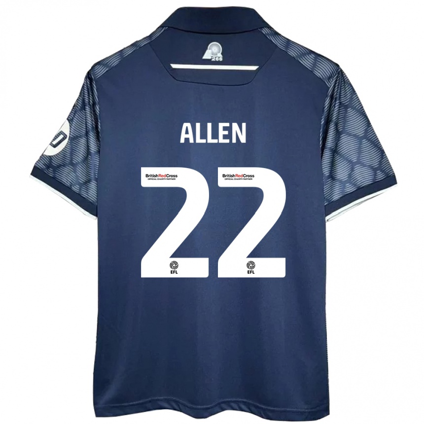 Niño Fútbol Camiseta Keren Allen #22 Negro 2ª Equipación 2024/25