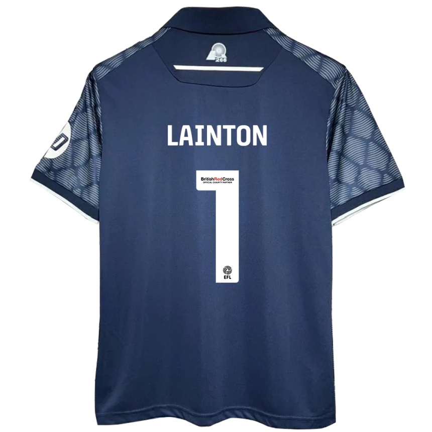 Niño Fútbol Camiseta Rob Lainton #1 Negro 2ª Equipación 2024/25