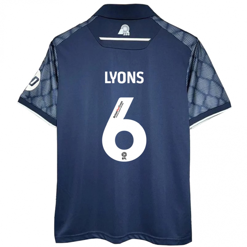 Niño Fútbol Camiseta Lauryn Lyons #6 Negro 2ª Equipación 2024/25