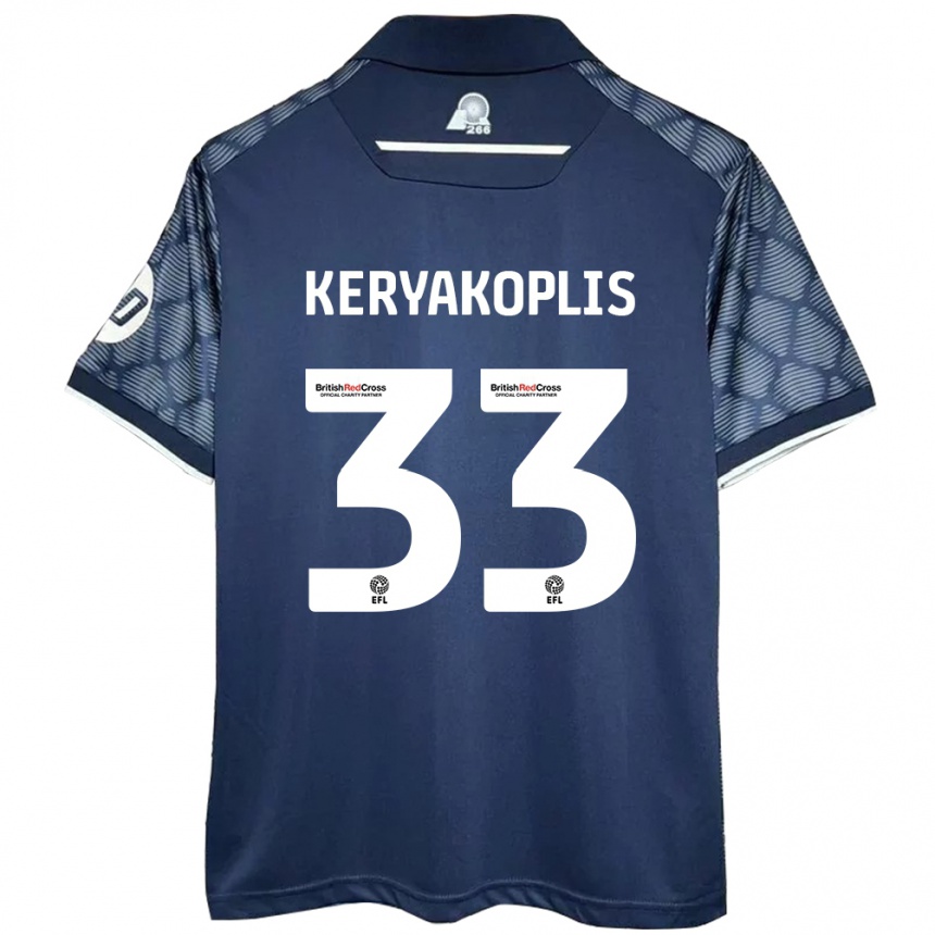 Niño Fútbol Camiseta Hannah Keryakoplis #33 Negro 2ª Equipación 2024/25