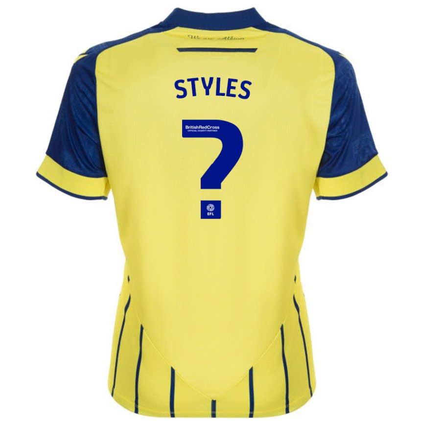 Niño Fútbol Camiseta Callum Styles #0 Amarillo Azul 2ª Equipación 2024/25