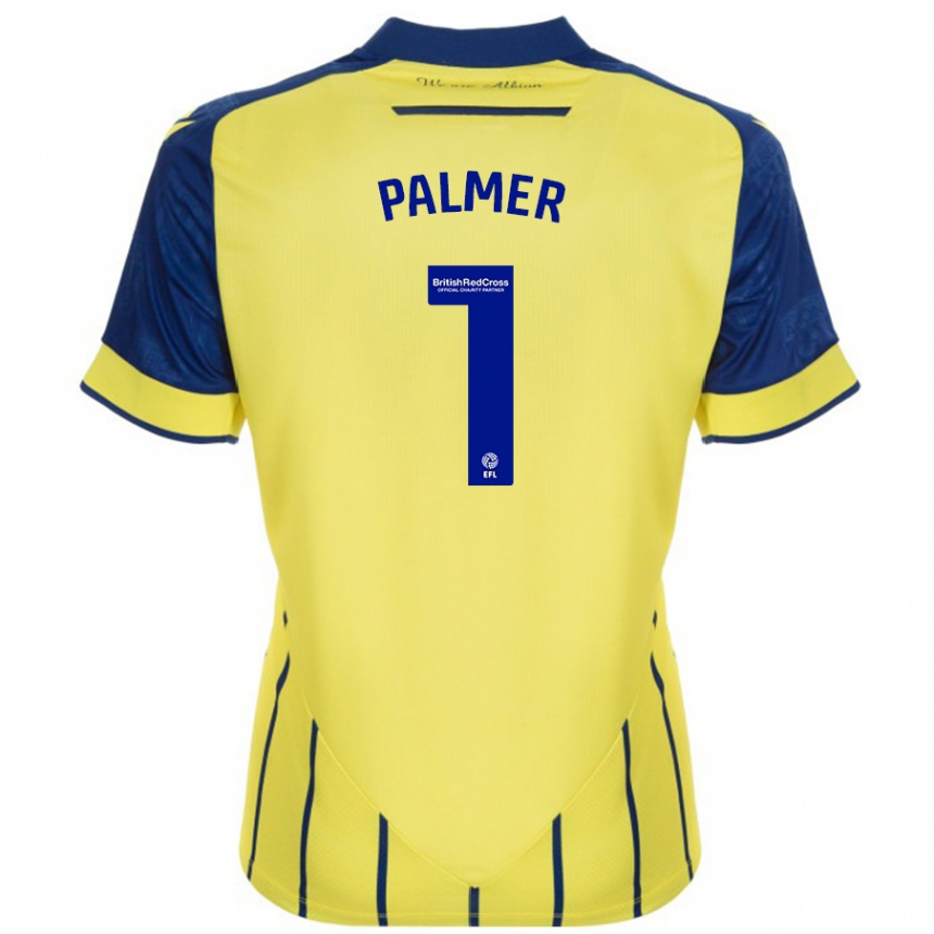 Niño Fútbol Camiseta Alex Palmer #1 Amarillo Azul 2ª Equipación 2024/25