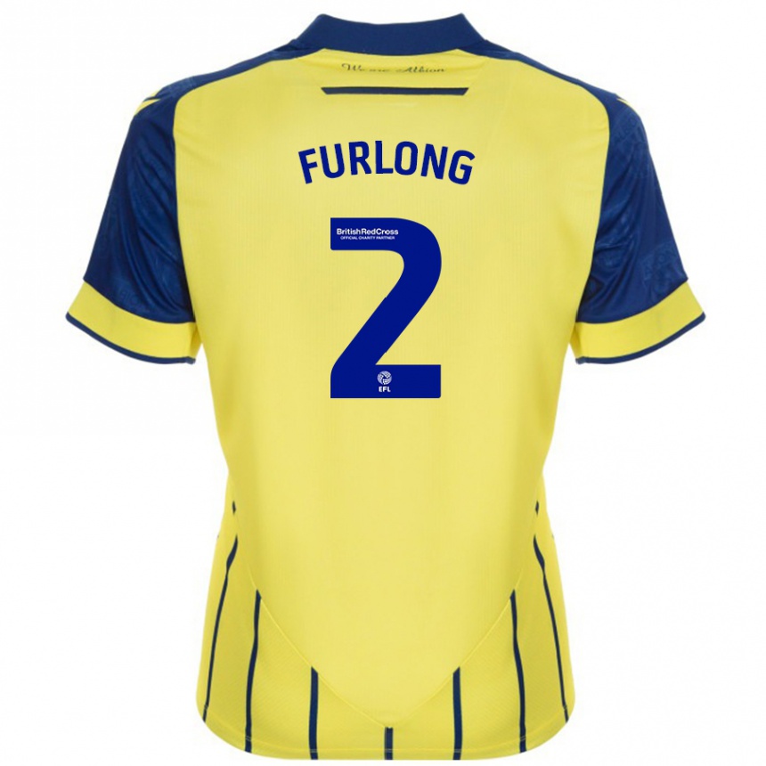 Niño Fútbol Camiseta Darnell Furlong #2 Amarillo Azul 2ª Equipación 2024/25