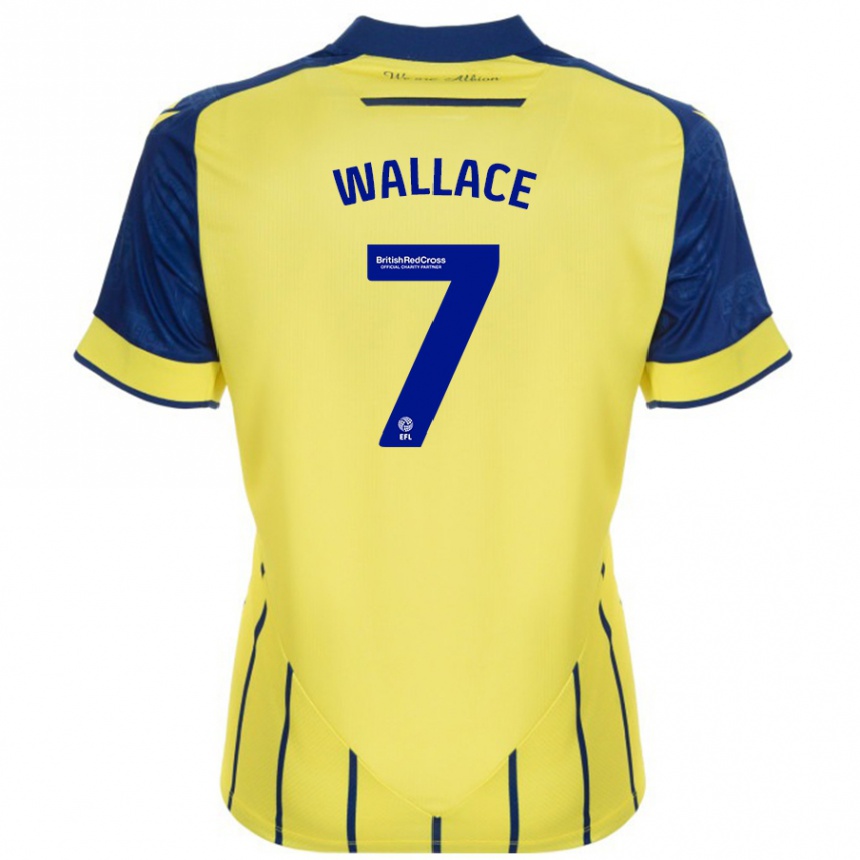 Niño Fútbol Camiseta Jed Wallace #7 Amarillo Azul 2ª Equipación 2024/25