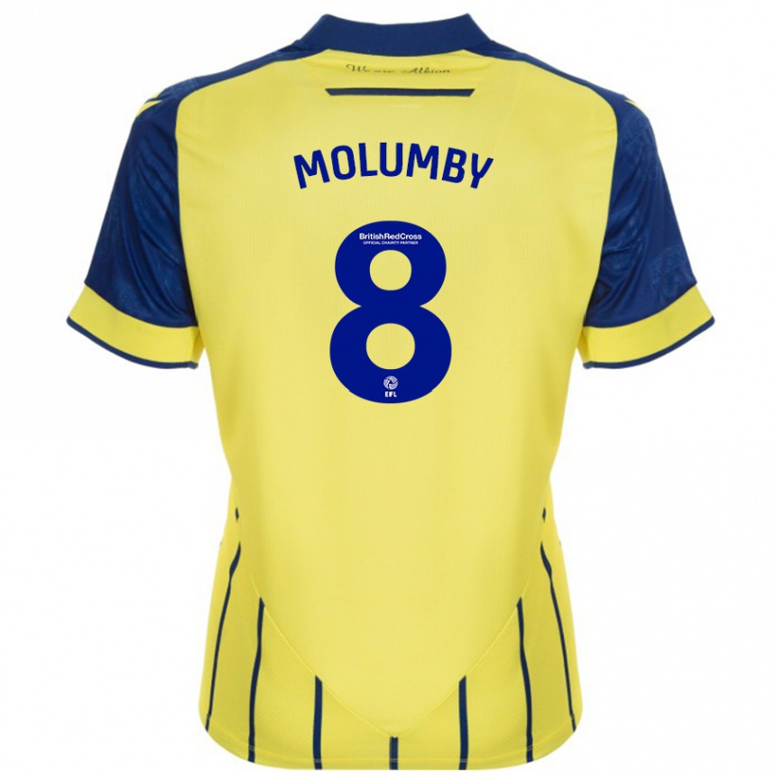 Niño Fútbol Camiseta Jayson Molumby #8 Amarillo Azul 2ª Equipación 2024/25