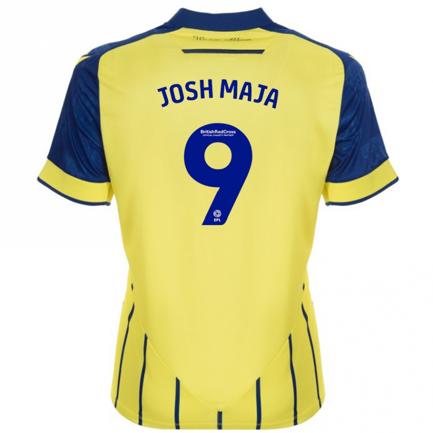 Niño Fútbol Camiseta Josh Maja #9 Amarillo Azul 2ª Equipación 2024/25