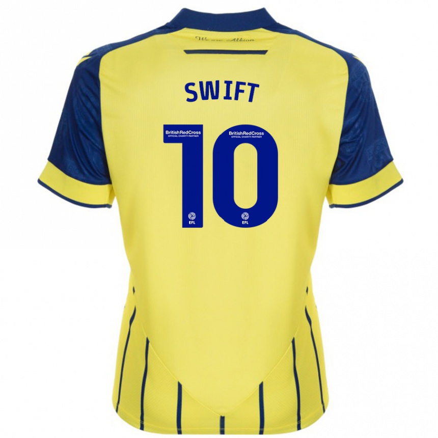 Niño Fútbol Camiseta John Swift #10 Amarillo Azul 2ª Equipación 2024/25