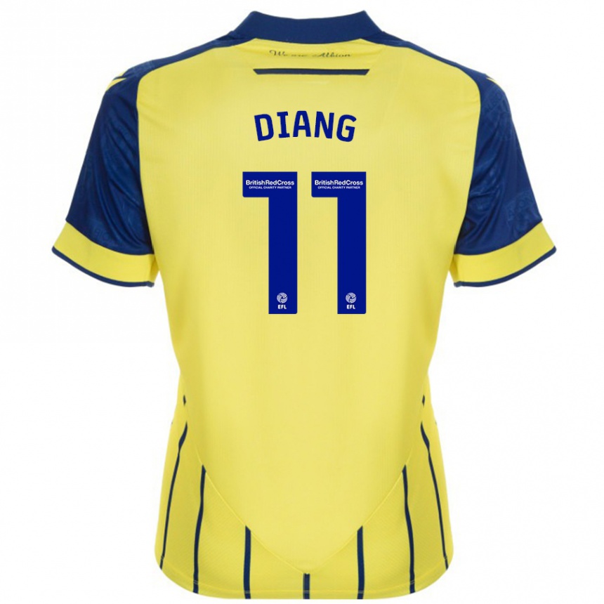 Niño Fútbol Camiseta Grady Diangana #11 Amarillo Azul 2ª Equipación 2024/25