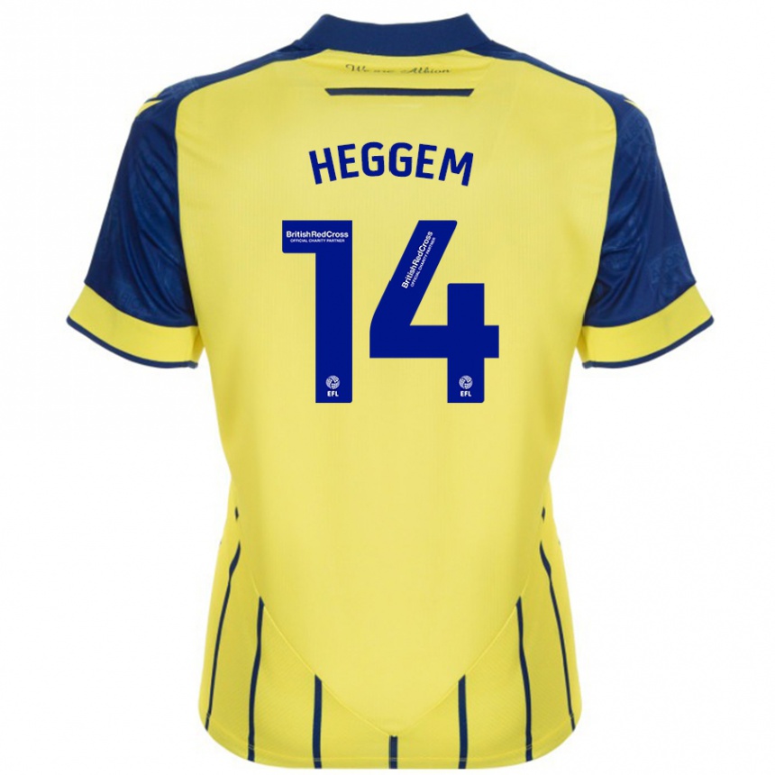 Niño Fútbol Camiseta Torbjørn Heggem #14 Amarillo Azul 2ª Equipación 2024/25