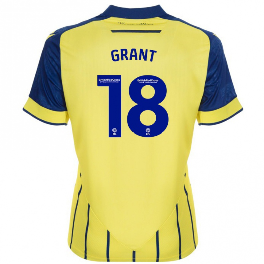 Niño Fútbol Camiseta Karlan Grant #18 Amarillo Azul 2ª Equipación 2024/25