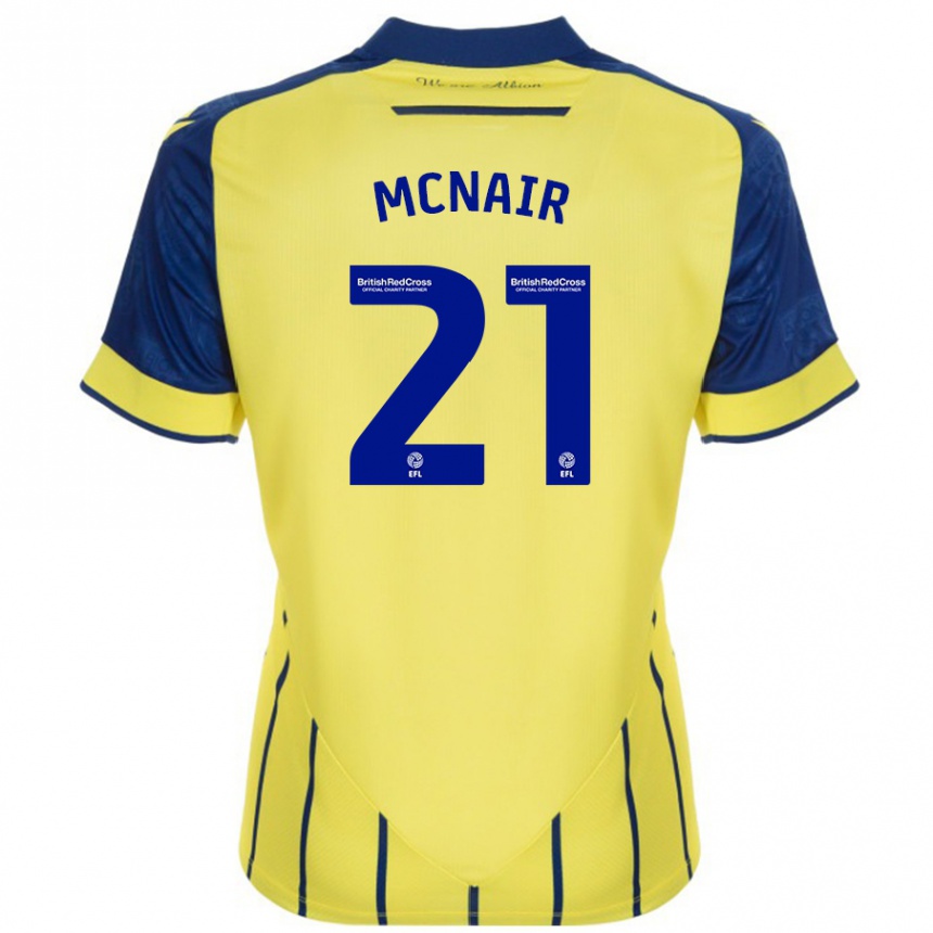 Niño Fútbol Camiseta Paddy Mcnair #21 Amarillo Azul 2ª Equipación 2024/25