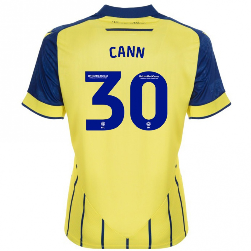 Niño Fútbol Camiseta Ted Cann #30 Amarillo Azul 2ª Equipación 2024/25