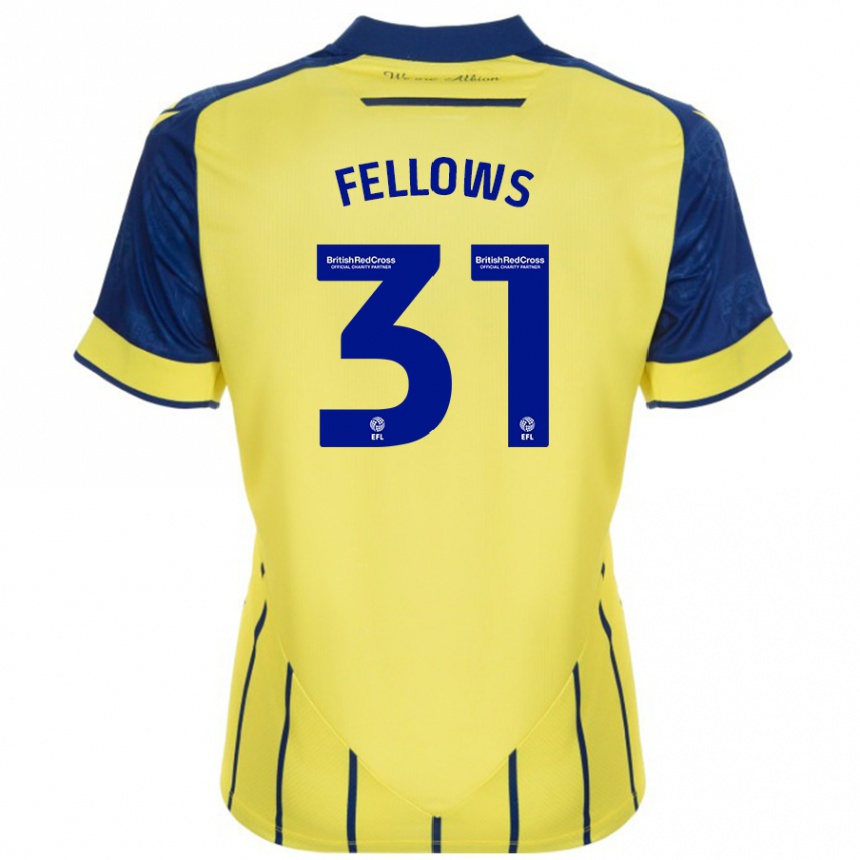 Niño Fútbol Camiseta Tom Fellows #31 Amarillo Azul 2ª Equipación 2024/25