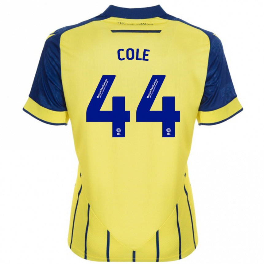 Niño Fútbol Camiseta Devante Cole #44 Amarillo Azul 2ª Equipación 2024/25