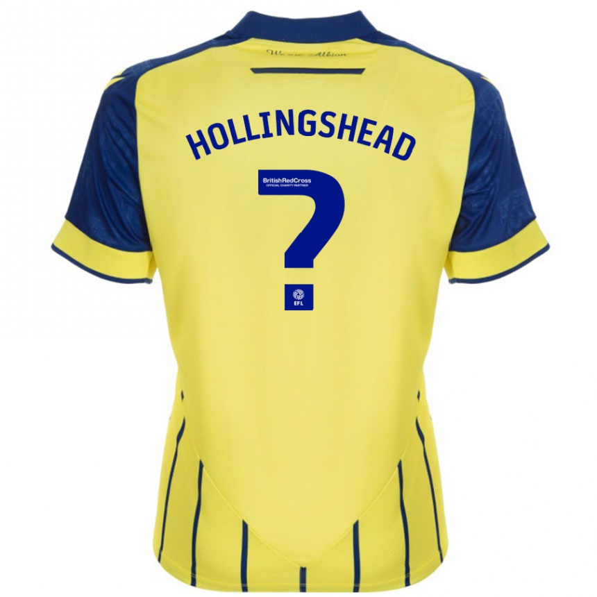 Niño Fútbol Camiseta Ronnie Hollingshead #0 Amarillo Azul 2ª Equipación 2024/25