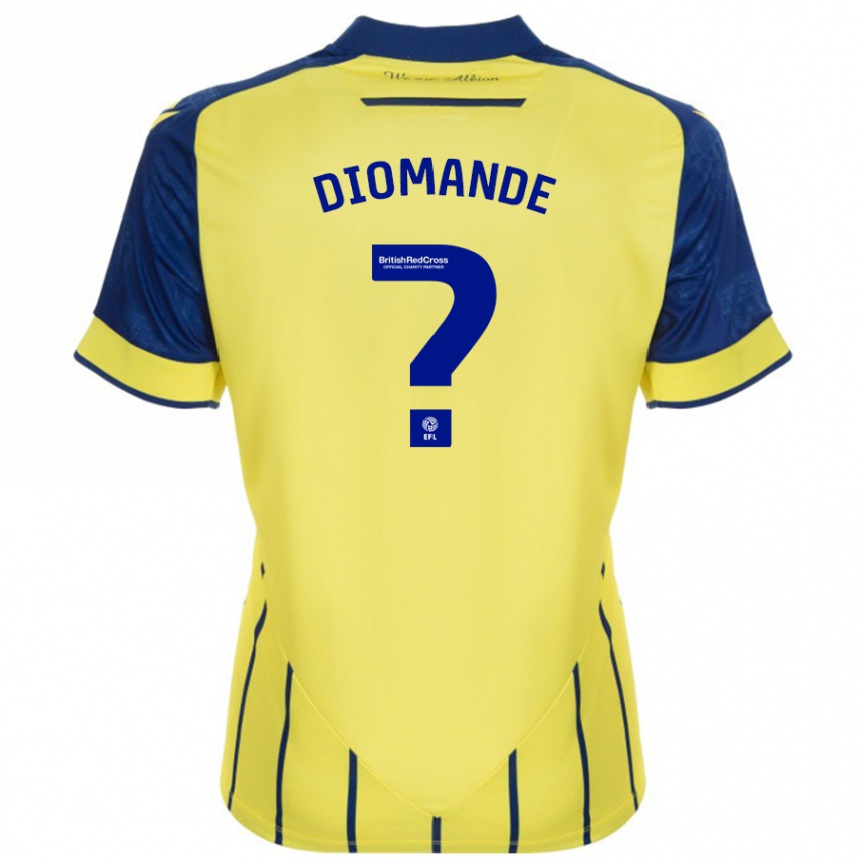 Niño Fútbol Camiseta Muhamed Diomande #0 Amarillo Azul 2ª Equipación 2024/25