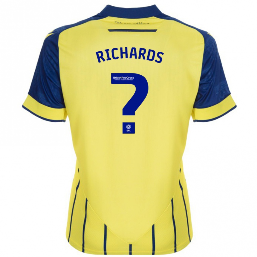 Niño Fútbol Camiseta Matt Richards #0 Amarillo Azul 2ª Equipación 2024/25