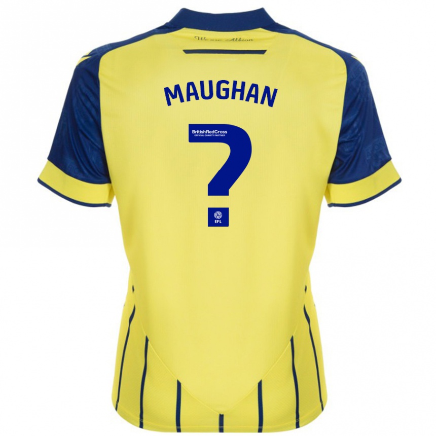 Niño Fútbol Camiseta Alfie Maughan #0 Amarillo Azul 2ª Equipación 2024/25