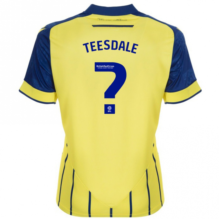 Niño Fútbol Camiseta Finn Teesdale #0 Amarillo Azul 2ª Equipación 2024/25