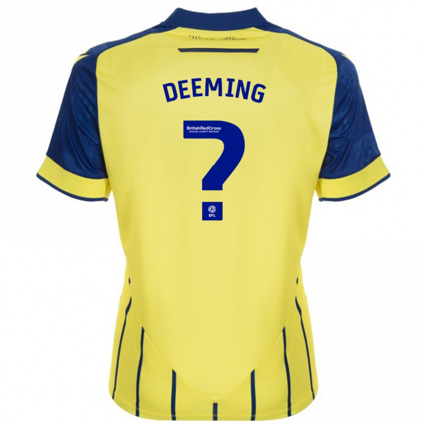 Niño Fútbol Camiseta Cole Deeming #0 Amarillo Azul 2ª Equipación 2024/25