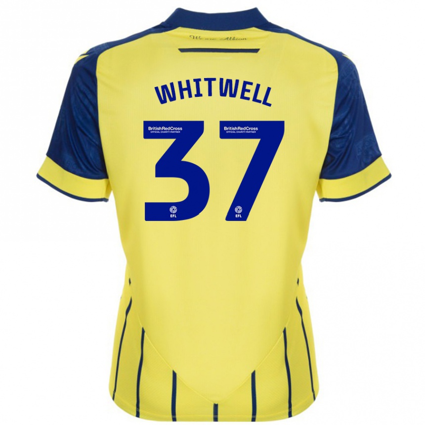 Niño Fútbol Camiseta Harry Whitwell #37 Amarillo Azul 2ª Equipación 2024/25