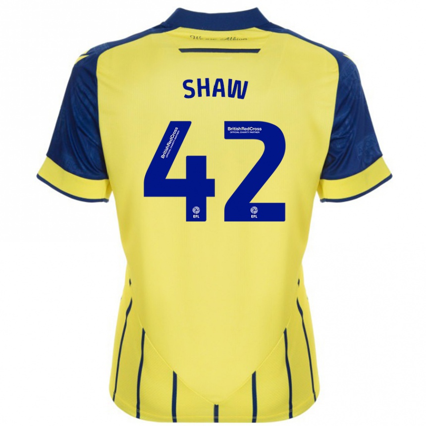 Niño Fútbol Camiseta Josh Shaw #42 Amarillo Azul 2ª Equipación 2024/25