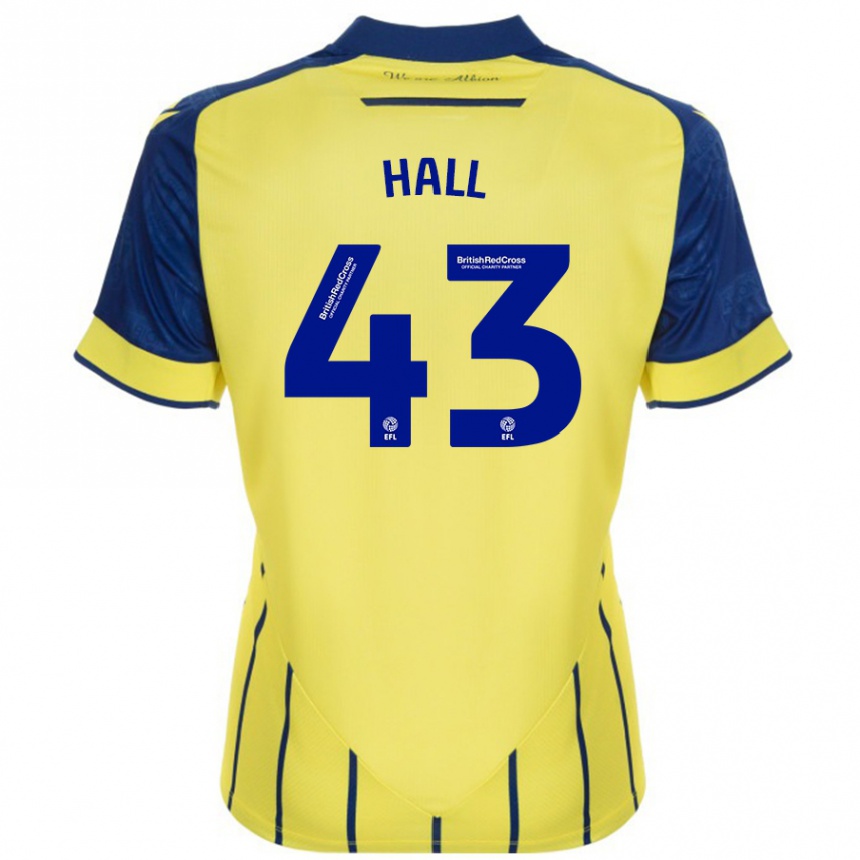 Niño Fútbol Camiseta Reece Hall #43 Amarillo Azul 2ª Equipación 2024/25