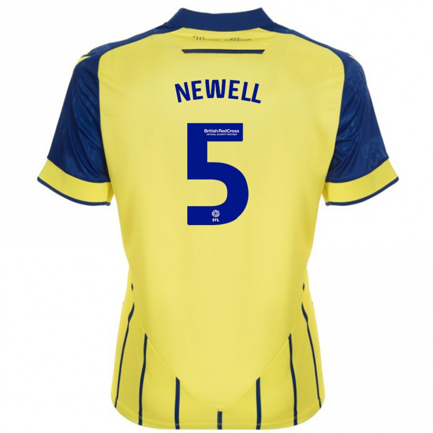 Niño Fútbol Camiseta Lucy Newell #5 Amarillo Azul 2ª Equipación 2024/25