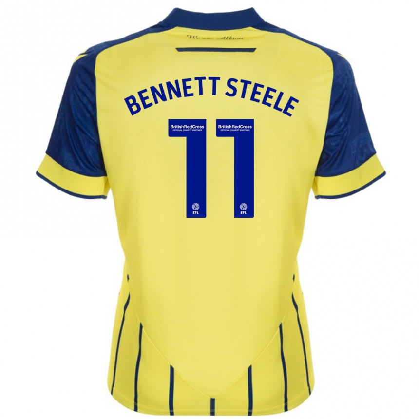 Niño Fútbol Camiseta Lizzie Bennett-Steele #11 Amarillo Azul 2ª Equipación 2024/25