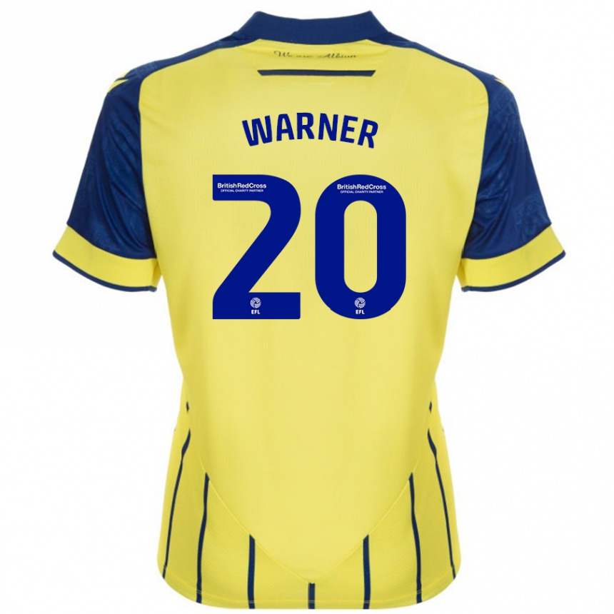 Niño Fútbol Camiseta Phoebe Warner #20 Amarillo Azul 2ª Equipación 2024/25