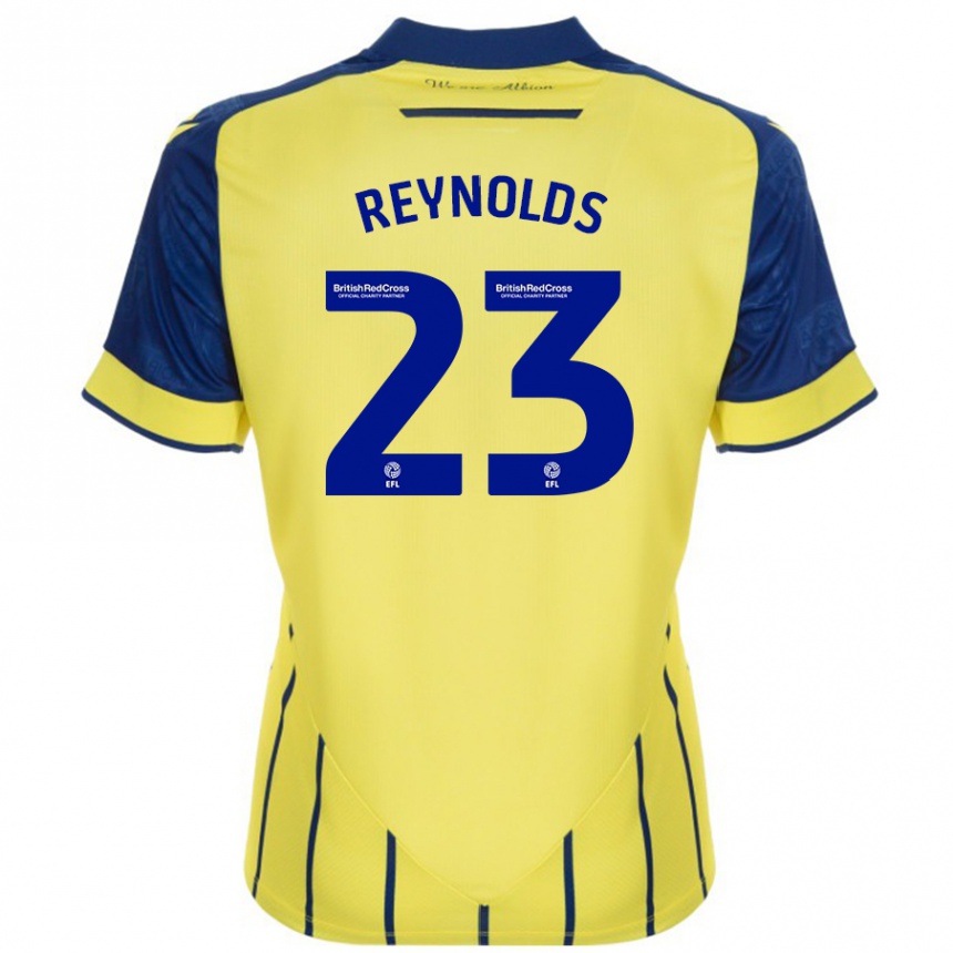 Niño Fútbol Camiseta Taylor Reynolds #23 Amarillo Azul 2ª Equipación 2024/25