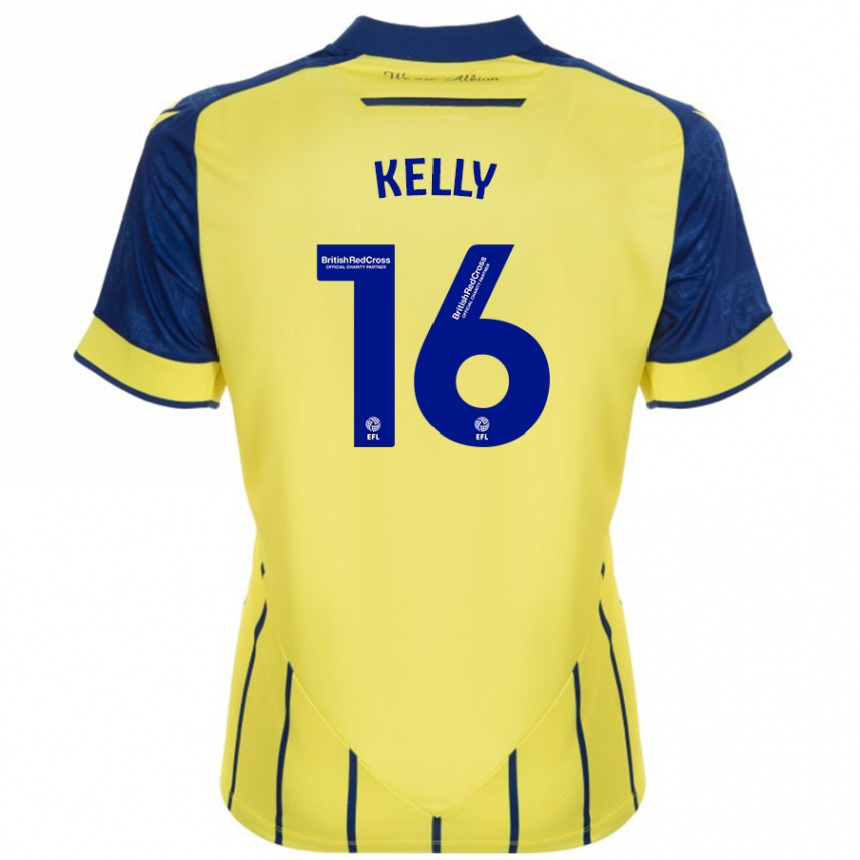 Niño Fútbol Camiseta Martin Kelly #16 Amarillo Azul 2ª Equipación 2024/25