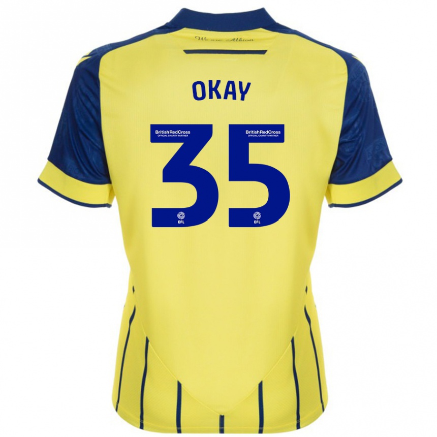 Niño Fútbol Camiseta Okay Yokuşlu #35 Amarillo Azul 2ª Equipación 2024/25