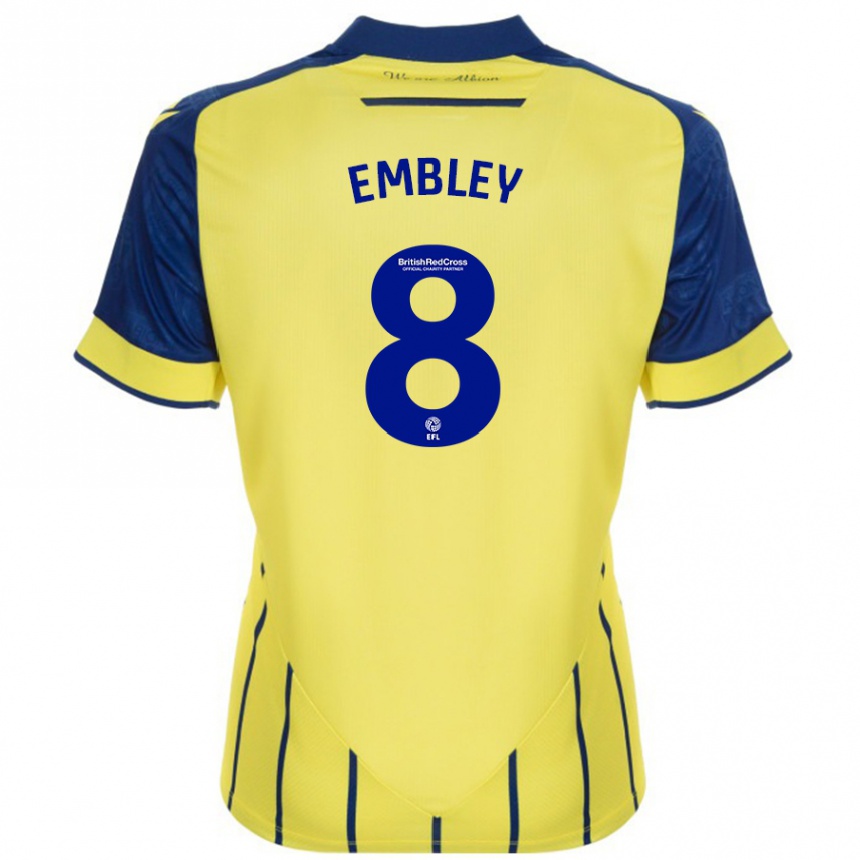 Niño Fútbol Camiseta Rosie Embley #8 Amarillo Azul 2ª Equipación 2024/25