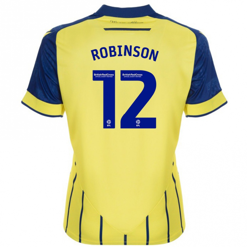 Niño Fútbol Camiseta Leanne Robinson #12 Amarillo Azul 2ª Equipación 2024/25