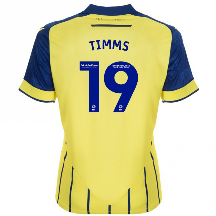 Niño Fútbol Camiseta Maria Timms #19 Amarillo Azul 2ª Equipación 2024/25