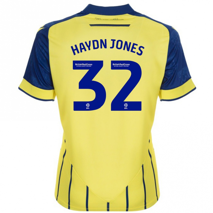 Niño Fútbol Camiseta Mackenzie Haydn-Jones #32 Amarillo Azul 2ª Equipación 2024/25