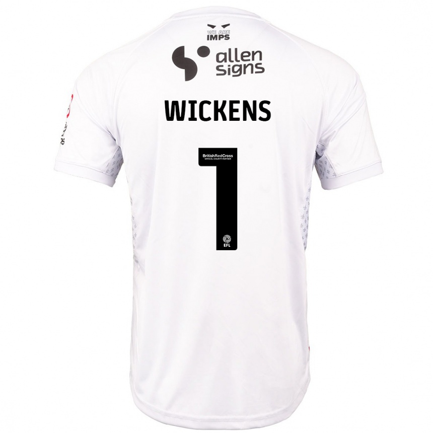 Niño Fútbol Camiseta George Wickens #1 Rojo Blanco 2ª Equipación 2024/25