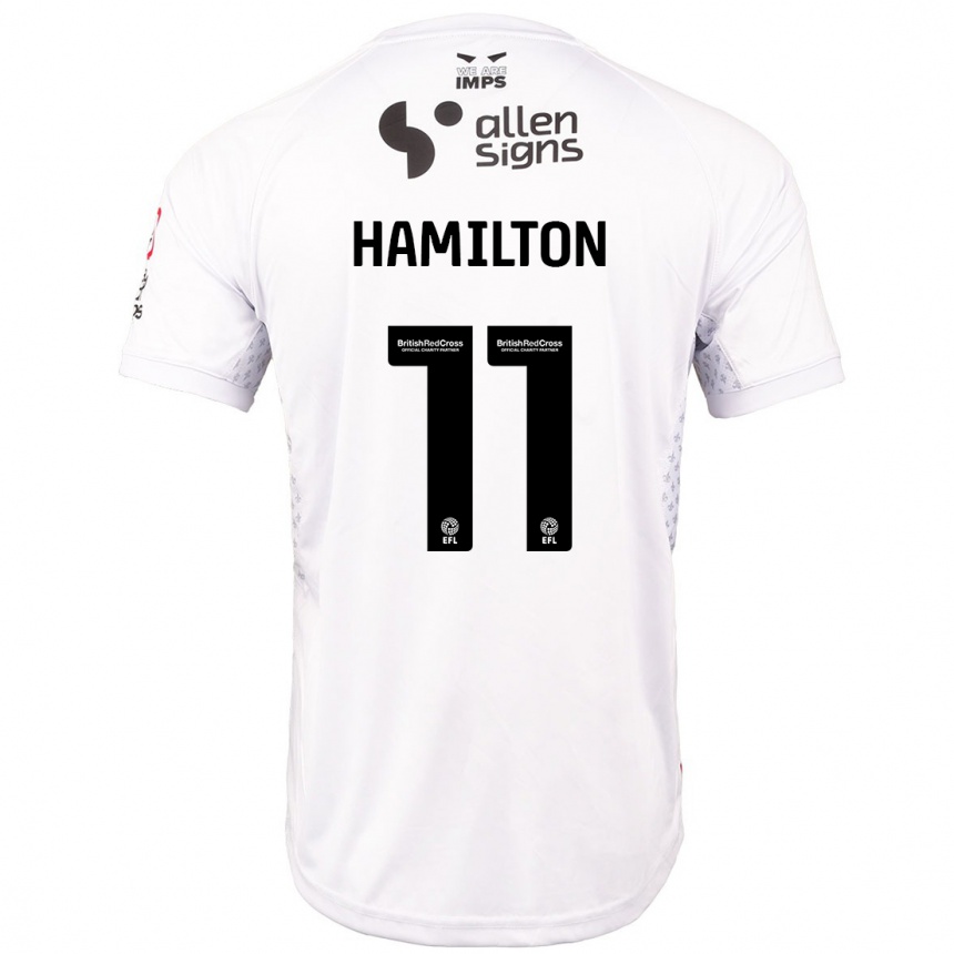 Niño Fútbol Camiseta Ethan Hamilton #11 Rojo Blanco 2ª Equipación 2024/25