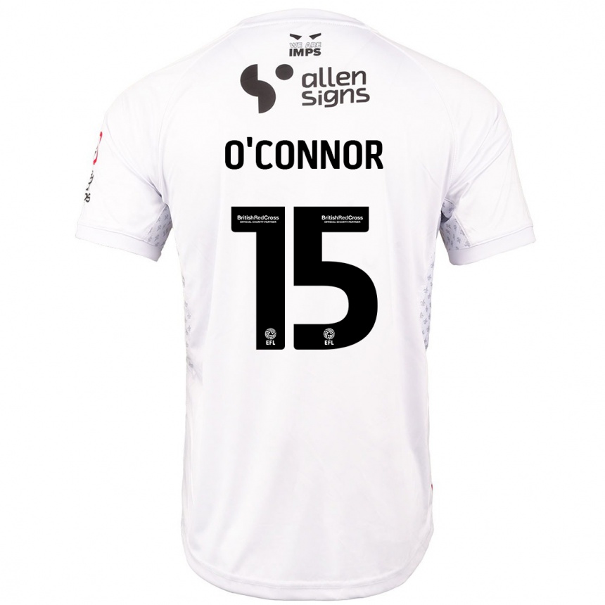 Niño Fútbol Camiseta Paudie O'connor #15 Rojo Blanco 2ª Equipación 2024/25